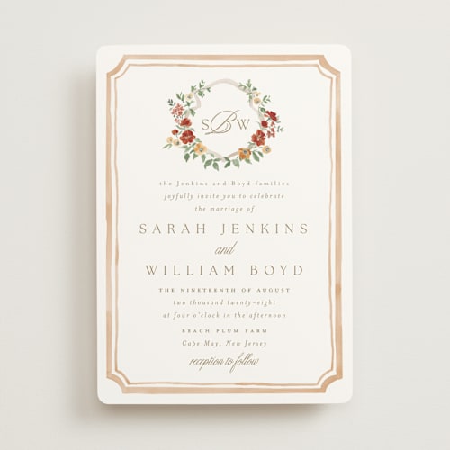 This is a saffron wedding invitations with standard by Everett Paper Goods called chelsea printing on signature in standard