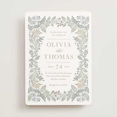 This is a meadow wedding invitations with standard by Kristen Smith called wild flora printing on signature in standard