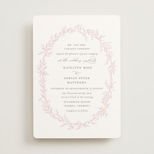 This is a blossom wedding invitations with standard by Kimberly FitzSimons called gathered printing on signature in standard