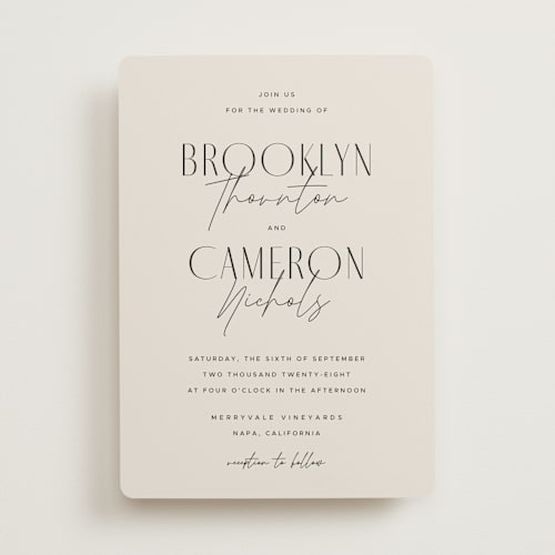 This is a linen wedding invitations with standard by Kelly Schmidt called arabilla overlap printing on signature in standard