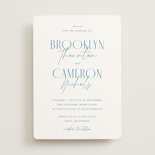 This is a sky wedding invitations with standard by Kelly Schmidt called arabilla overlap printing on signature in standard