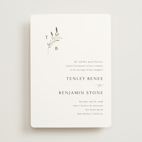 This is a cotton wedding invitations with standard by Jennifer Postorino called gentle whisper printing on signature in standard