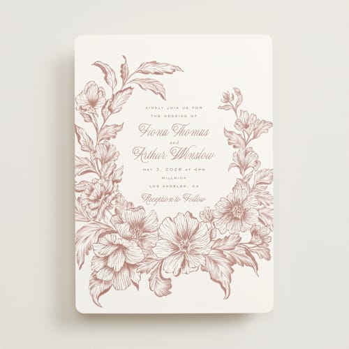 This is a harvest wedding invitations with standard by Leah Bisch called wreath in bloom printing on signature in standard