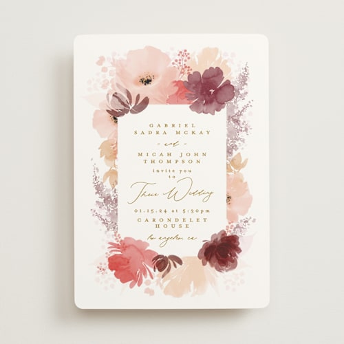 This is a autumn wedding invitations with standard by Phrosné Barwood called autumn fest printing on signature in standard