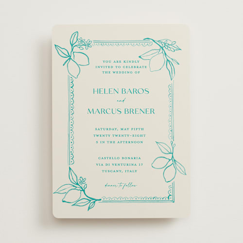 This is a sea wedding invitations with standard by Pati Cascino called mediterraneo printing on signature in standard