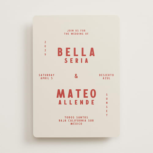 This is a sierra wedding invitations with standard by Ani Somi called coyota printing on signature in standard