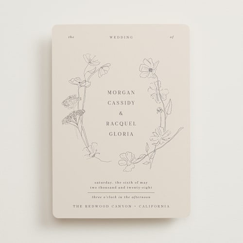 This is a mist wedding invitations with standard by Baumbirdy called floral stamp printing on signature in standard