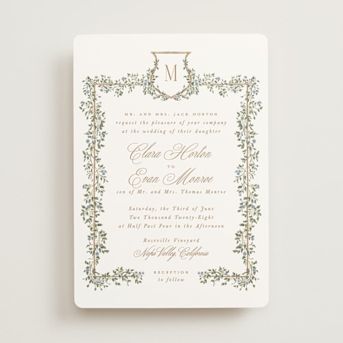 This is a lake wedding invitations with standard by Leah Bisch called arbour printing on signature in standard