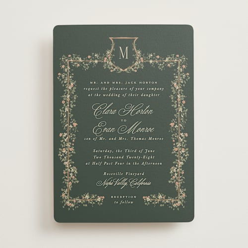 This is a ivy wedding invitations with standard by Leah Bisch called arbour printing on signature in standard