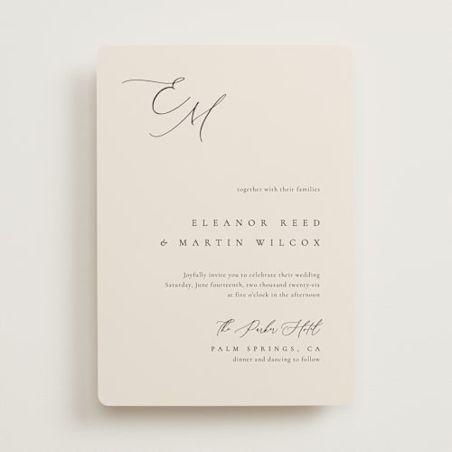 This is a linen wedding invitations with standard by Kelly Schmidt called corner printing on signature in standard