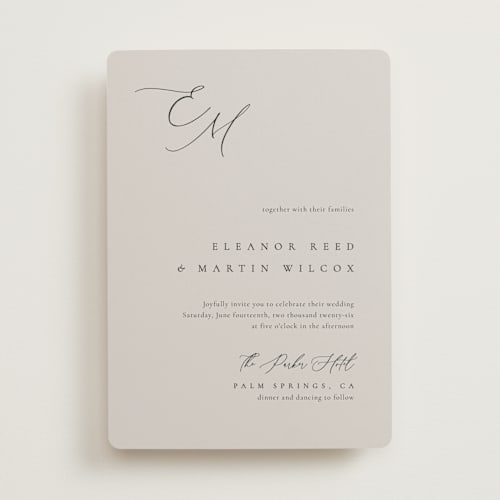 This is a mist wedding invitations with standard by Kelly Schmidt called corner printing on signature in standard