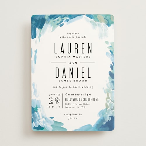 This is a ocean wedding invitations with standard by Alethea and Ruth called gallery abstract art printing on signature in standard