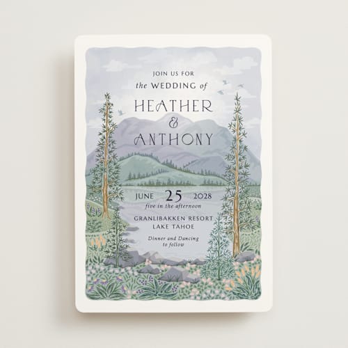 This is a lavender wedding invitations with standard by Paper Sun Studio called sierra printing on signature in standard