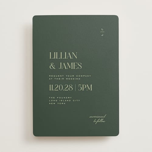 This is a forest wedding invitations with standard by Heather Cairl called clarity printing on signature in standard