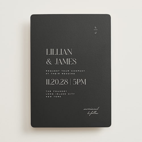 This is a ink wedding invitations with standard by Heather Cairl called clarity printing on signature in standard