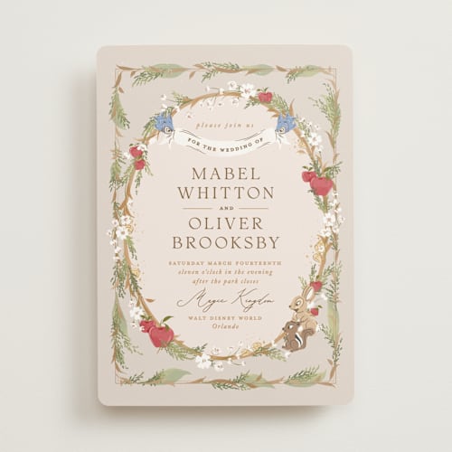 This is a forest floor wedding invitations with standard by Erin L. Wilson called disney's snow white someday printing on signature in standard