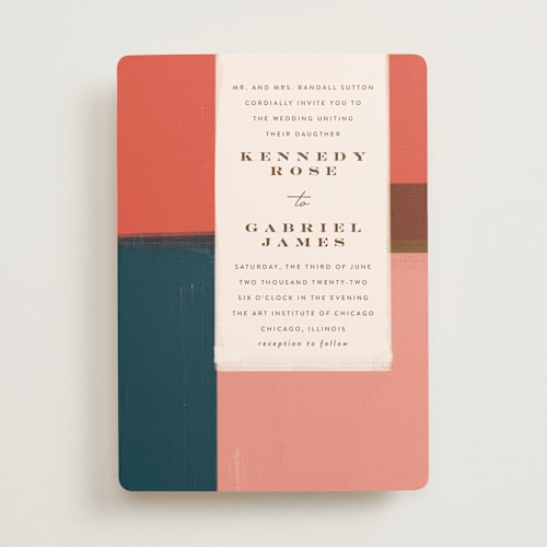 This is a poppy wedding invitations with standard by Angela Marzuki called painted colorblock printing on signature in standard