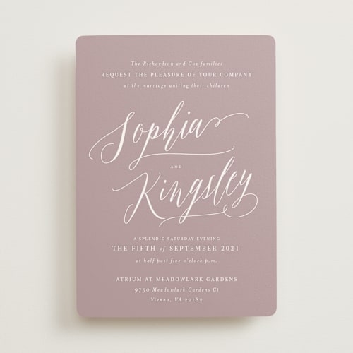 This is a burnt rose wedding invitations with standard by Design Lotus called nothing compares to you printing on signature in standard
