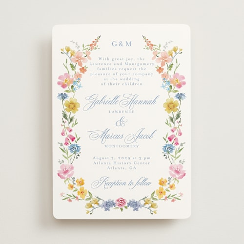 This is a meadow wedding invitations with standard by Petra Kern called everlasting romance printing on signature in standard