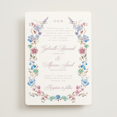 This is a hydrangea wedding invitations with standard by Petra Kern called everlasting romance printing on signature in standard