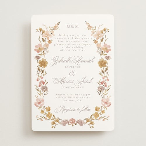 This is a toffee wedding invitations with standard by Petra Kern called everlasting romance printing on signature in standard