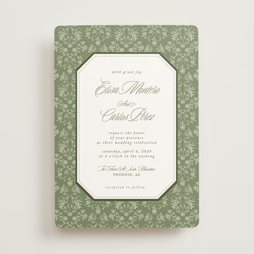 This is a forest wedding invitations with standard by Sherley Ferreira called vintage garden printing on signature in standard
