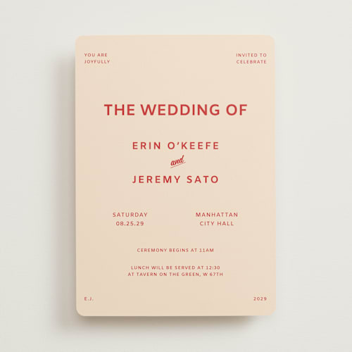 This is a jam wedding invitations with standard by Studio Suku called courthouse printing on signature in standard