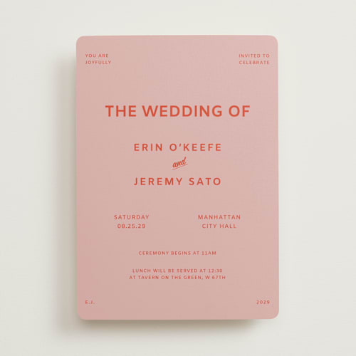 This is a mauve wedding invitations with standard by Studio Suku called courthouse printing on signature in standard