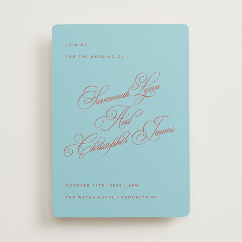 This is a sky wedding invitations with standard by Kelly Watkins called vivid printing on signature in standard