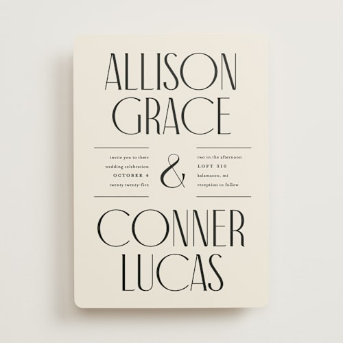 This is a daydream wedding invitations with standard by Pixel and Hank called all type printing on signature in standard