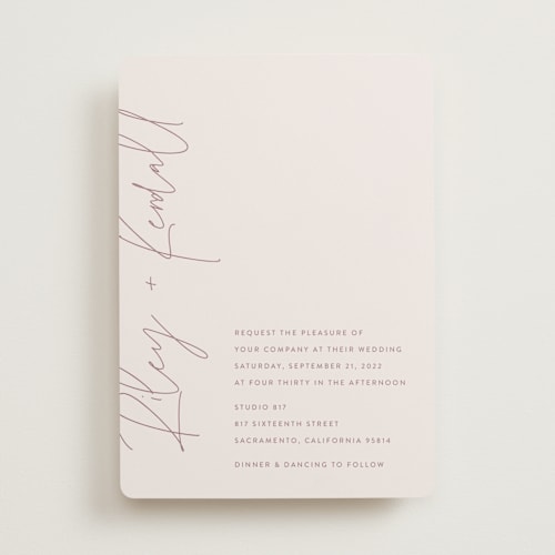 This is a blush wedding invitations with standard by JoAnn Jinks called printed printing on signature in standard