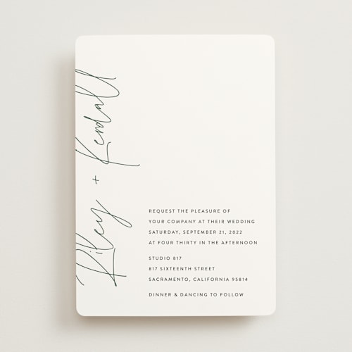 This is a emerald wedding invitations with standard by JoAnn Jinks called printed printing on signature in standard