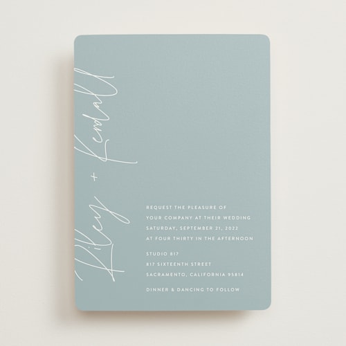 This is a ocean wedding invitations with standard by JoAnn Jinks called printed printing on signature in standard
