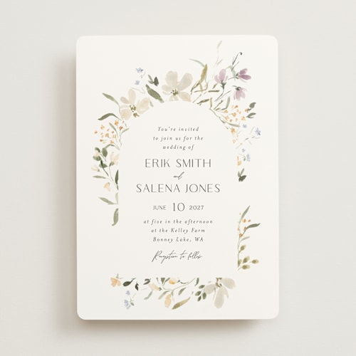 This is a garden wedding invitations with standard by Itsy Belle Studio called aster printing on signature in standard