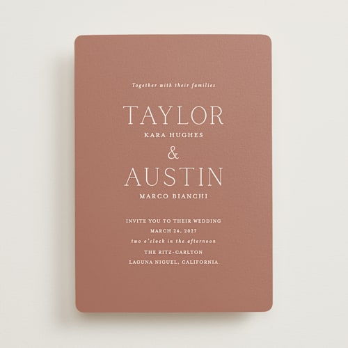 This is a spice wedding invitations with standard by Vanessa Doyle called in love printing on signature in standard