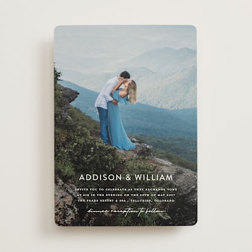 This is a cloud wedding invitations with standard by Pine Street Creative called as if a dream printing on signature in standard