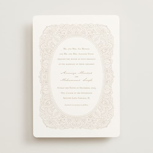 This is a natural wedding invitations with standard by Jessie Steury called extravagant printing on signature in standard