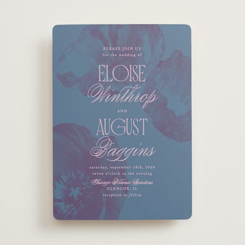 This is a peacock wedding invitations with standard by Morgan Kendall called maximalist poppies printing on signature in standard