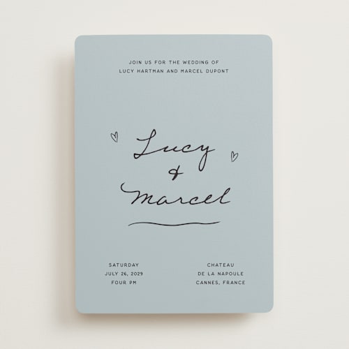 This is a sky wedding invitations with standard by Ani Somi called ballpoint suite printing on signature in standard