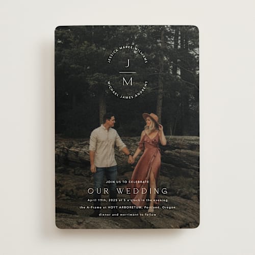This is a opal wedding invitations with standard by Jennifer Postorino called picture perfect printing on signature in standard