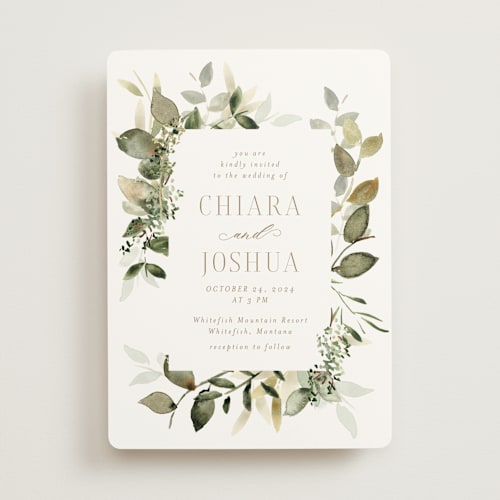 This is a moss wedding invitations with standard by Petra Kern called lovely printing on signature in standard