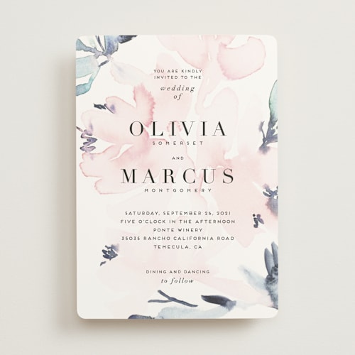 This is a azalea wedding invitations with standard by Petra Kern called florista modernista printing on signature in standard