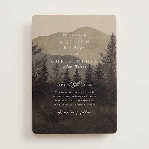 This is a vintage wedding invitations with standard by Elly called the forest printing on signature in standard