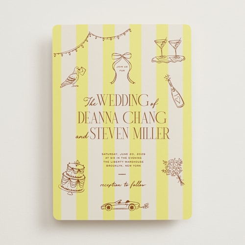 This is a lemon wedding invitations with standard by Jennifer Lew called thompson printing on signature in standard