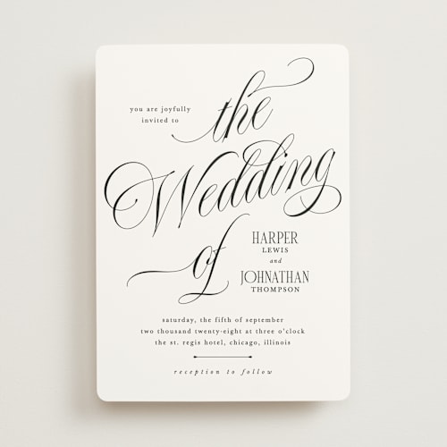 This is a diamond wedding invitations with standard by Kate Ahn called mirin printing on signature in standard