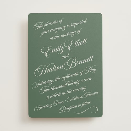 This is a garden wedding invitations with standard by Alston Foster called enchanted printing on signature in standard