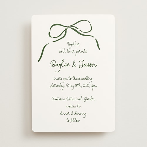 This is a jade wedding invitations with standard by Jelena Vuletic called inkwoven printing on signature in standard