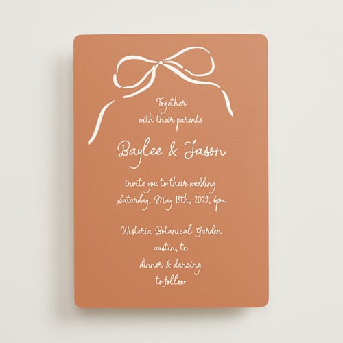 This is a burnt sienna wedding invitations with standard by Jelena Vuletic called inkwoven printing on signature in standard