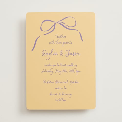 This is a honey wedding invitations with standard by Jelena Vuletic called inkwoven printing on signature in standard