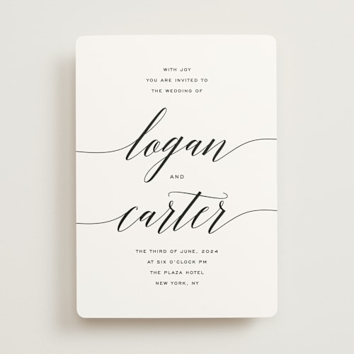 This is a tuxedo wedding invitations with standard by Design Lotus called someone like you printing on signature in standard